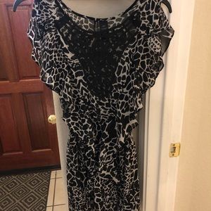 Sheer black and white blouse